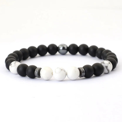 Black Onyx & Hematite Bead Bracelet
