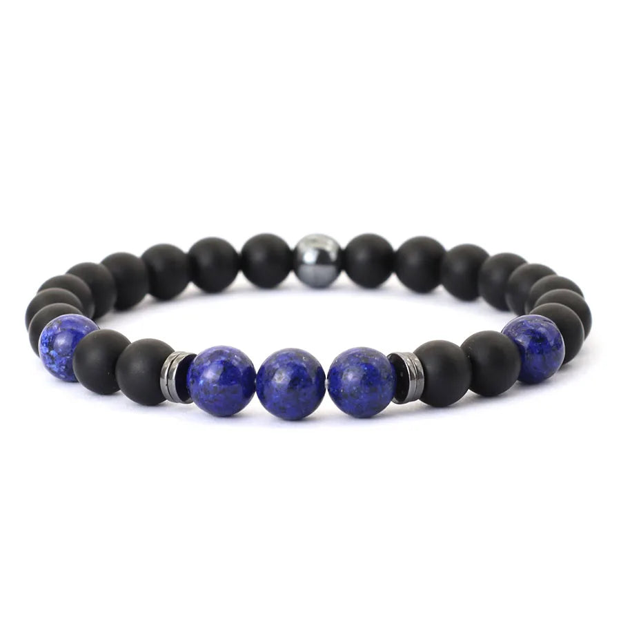 Black Onyx & Hematite Bead Bracelet