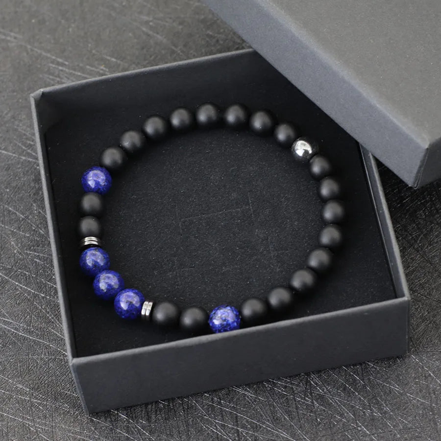 Black Onyx & Hematite Bead Bracelet